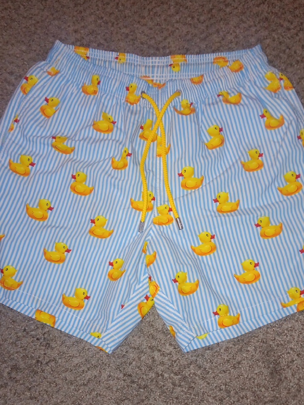 MC2 Saint Barth Blue & Yellow Rubber Duck Print Swim Trunks